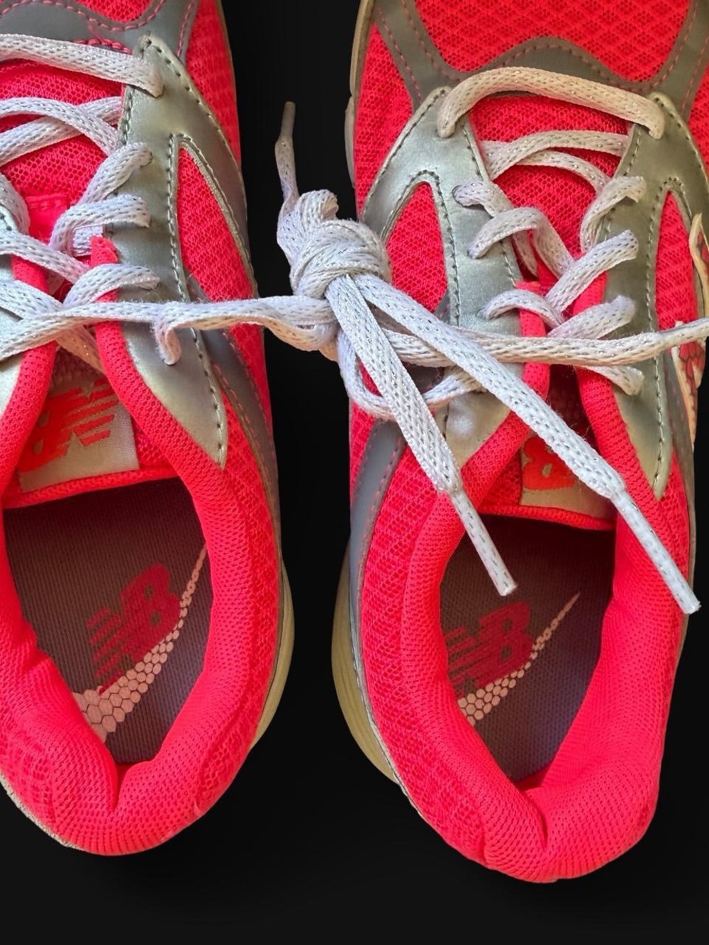 New Balance Kids Hot Pink and Gray Athletic Sneakers - Picture 5 of 7